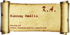 Kassay Amália névjegykártya